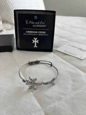 Alex and Ani Silver Armenian Cross Expandable Bracelet